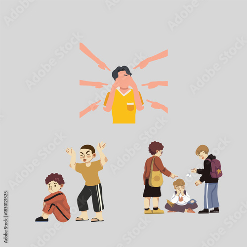 illustration of a child experiencing bullying