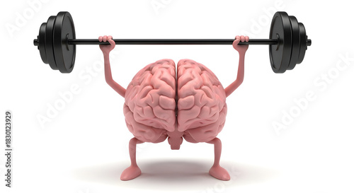 Boost your brainpower with mental exercise, build a strong mind with determination and focus, perfect for education, training, and health concepts