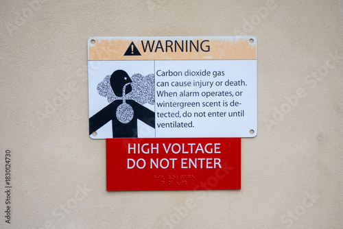 High voltage warning sign