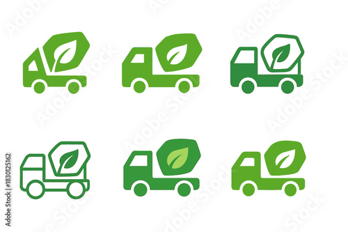 Eco-Friendly Home Logos. alternative building materials for eco-friendly homes. Icon set. Set Logo of alternative building materials for eco-friendly homes: