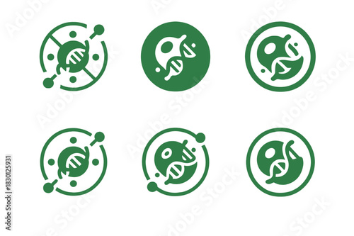 Cellular Regeneration Logos. life extension through cellular regeneration. Icon set. Set Logo of life extension through cellular regeneration: cell repair