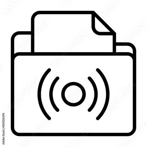 Broadcast Folder Vector Icon