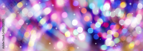 Christmas lights background, abstract background with bokeh, background with vibrant colorful blur lights and sparks	