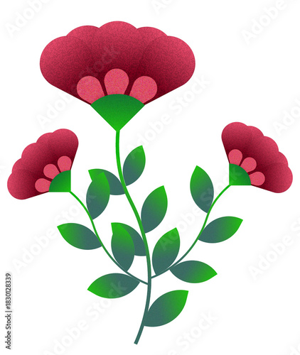 vector red rose flower