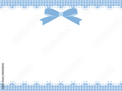 かわいいリボンのレースフレーム