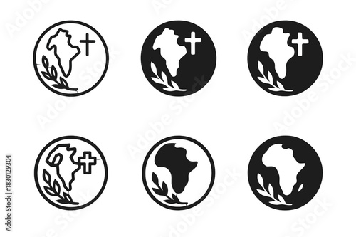 Religion Icons in Harmony. The role of religion in shaping cultures. Icon set. Set Logo of religion and culture: sacred symbol circle. harmonious