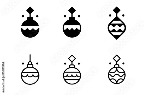 Cultural Holiday Icon Set. Decorating for a cultural holiday. Icon set. Set Logo of cultural holiday decor: hanging ornaments. harmonious logo variations of