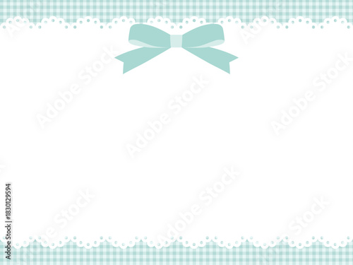 かわいいリボンのレースフレーム