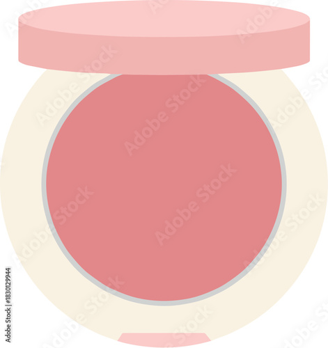 Pink blush powder compact for cheek makeup illustration.