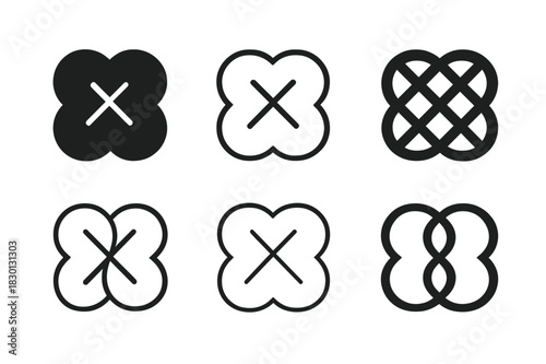 Serendipity Icon Variations. The science of serendipity. Icon set. Set Logo of serendipity: unexpected intersection. harmonious logo variations of the same