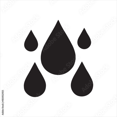 Black Water Drops Vector Illustration on White Background Design Element for Templates and Graphic Resources