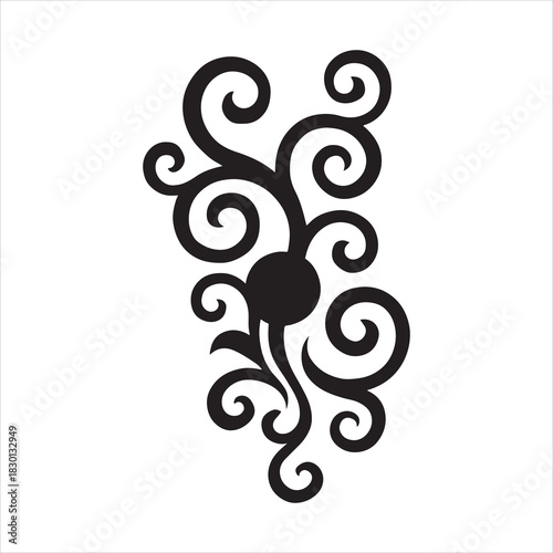 Elegant Flourish Vector Design Element in Black and White for Decorative Applications and Creative Projects an Isolated Motif