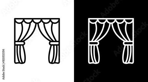 Stage Curtain With Icon Set Design