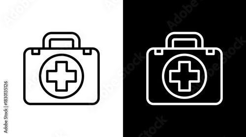First Aid Kit With Icon Set Design