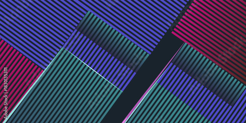 Abstract 3d futuristic line light background with 3d overlap layers. Vector abstract graphic design banner pattern presentation background wallpaper web template.