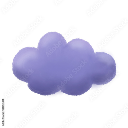 Soft Purple Fluffy Cloud Simple Textured Drawing