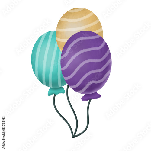 Warna-warni	Colorful Striped Party Balloons for Celebration Decoration