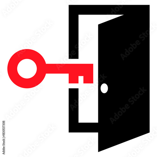 Key and door logo template