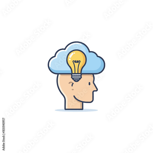 Conceptualizing innovation: Illustrative depiction of intellect and creative idea generation