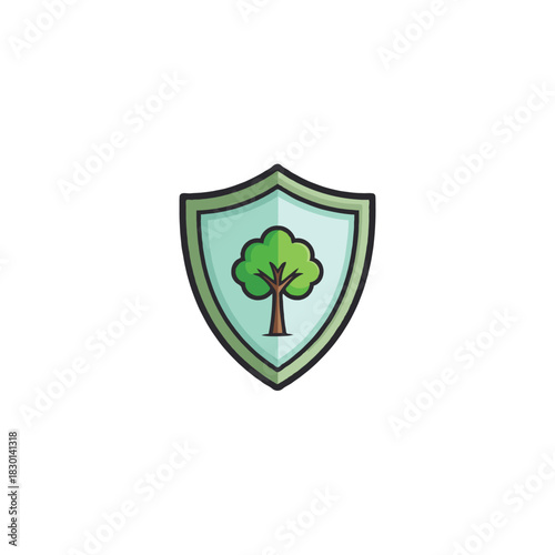 Protection symbol for nature conservation, a representation of natural resources defense and