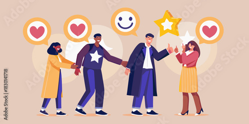 Positive feedback and customer satisfaction with diverse group of people