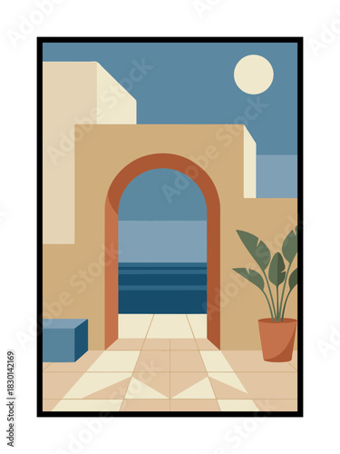 Soft Patio Reflecting the Calm of an Endless Open Sea