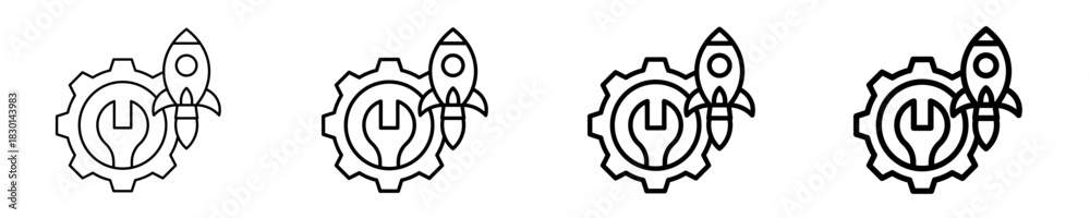 Obraz premium Startup Support Icon Set Different Style Collection