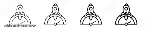 Acceleration Gauge  Icon Set Different Style Collection