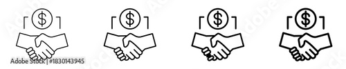 Funding Handshake  Icon Set Different Style Collection