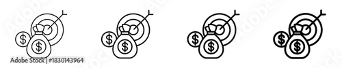 Investment Target  Icon Set Different Style Collection