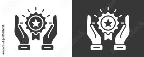 Achievement Icon Set Vector Collection Isolated In Black And White