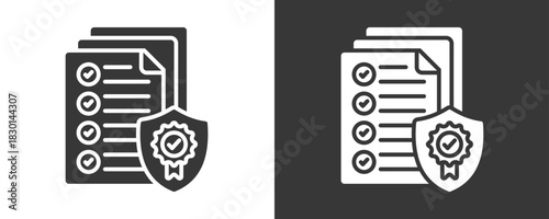 Policy Icon Set Vector Collection Isolated In Black And White