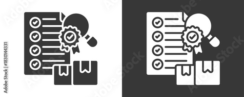 Quality Control Icon Set Vector Collection Isolated In Black And White