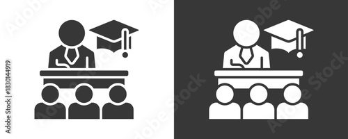 Advisor Icon Set Vector Collection Isolated In Black And White