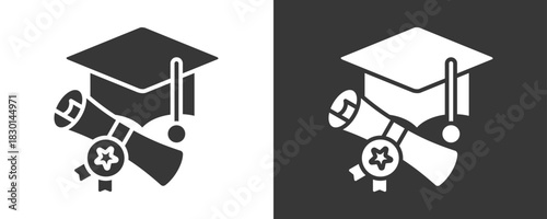 Bachelor Icon Set Vector Collection Isolated In Black And White