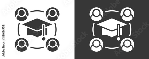 Scholarship Icon Set Vector Collection Isolated In Black And White