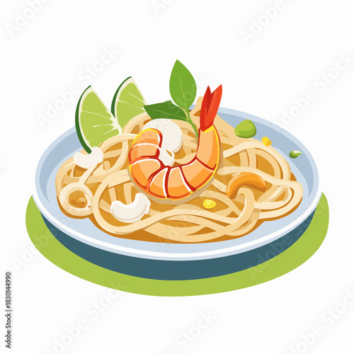 vector illustration of asia foods