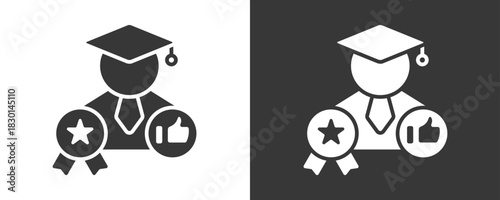 Cum Laude Icon Set Vector Collection Isolated In Black And White