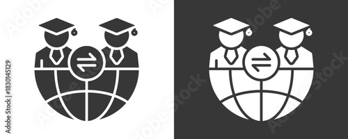 Students Icon Set Vector Collection Isolated In Black And White