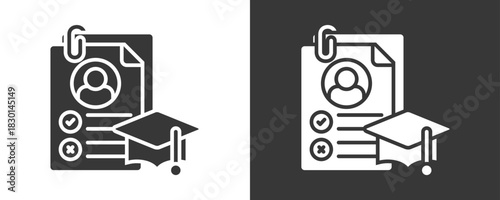 Exam Icon Set Vector Collection Isolated In Black And White