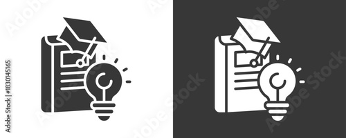 Dissertation Icon Set Vector Collection Isolated In Black And White