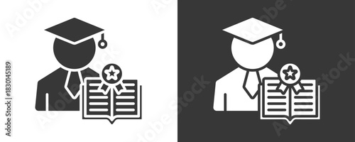 Phd Icon Set Vector Collection Isolated In Black And White