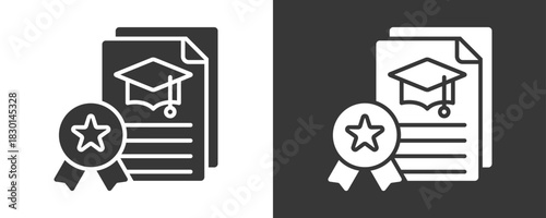 Degree Icon Set Vector Collection Isolated In Black And White