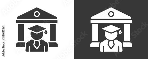 Campus Icon Set Vector Collection Isolated In Black And White