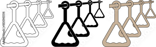 Bus grab handles icon set