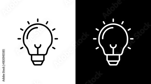 Lightbulb With Icon Set Design