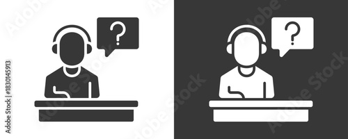 Customer Service Icon Set Vector Collection Isolated In Black And White