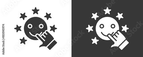 Satisfaction Icon Set Vector Collection Isolated In Black And White