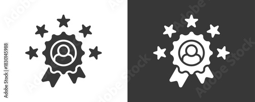 Employee Recognition Icon Set Vector Collection Isolated In Black And White
