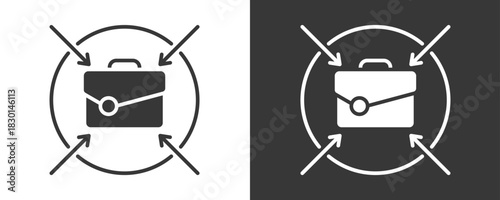 Job Target Icon Set Vector Collection Isolated In Black And White